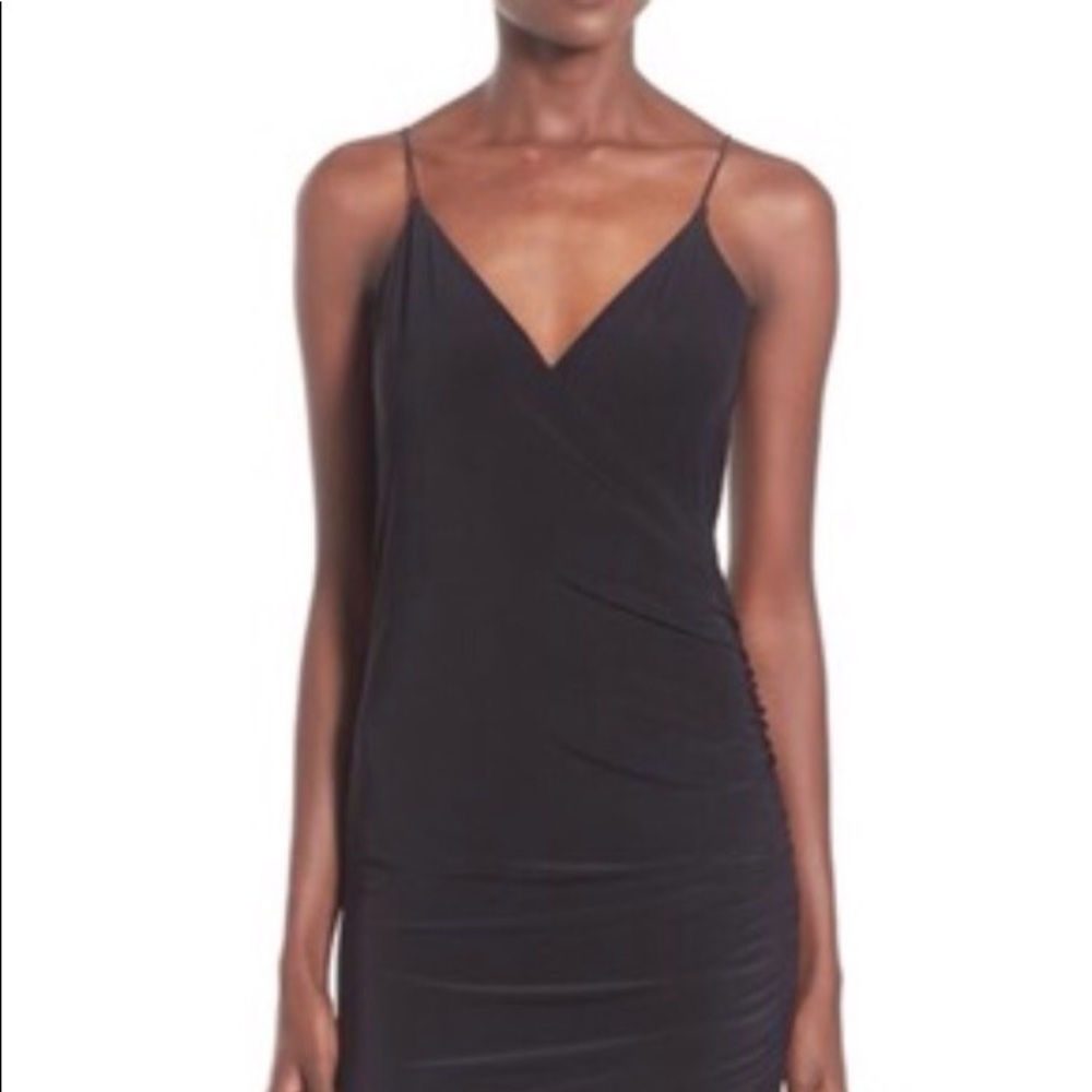 LEITH Black spaghetti strap dress Draped